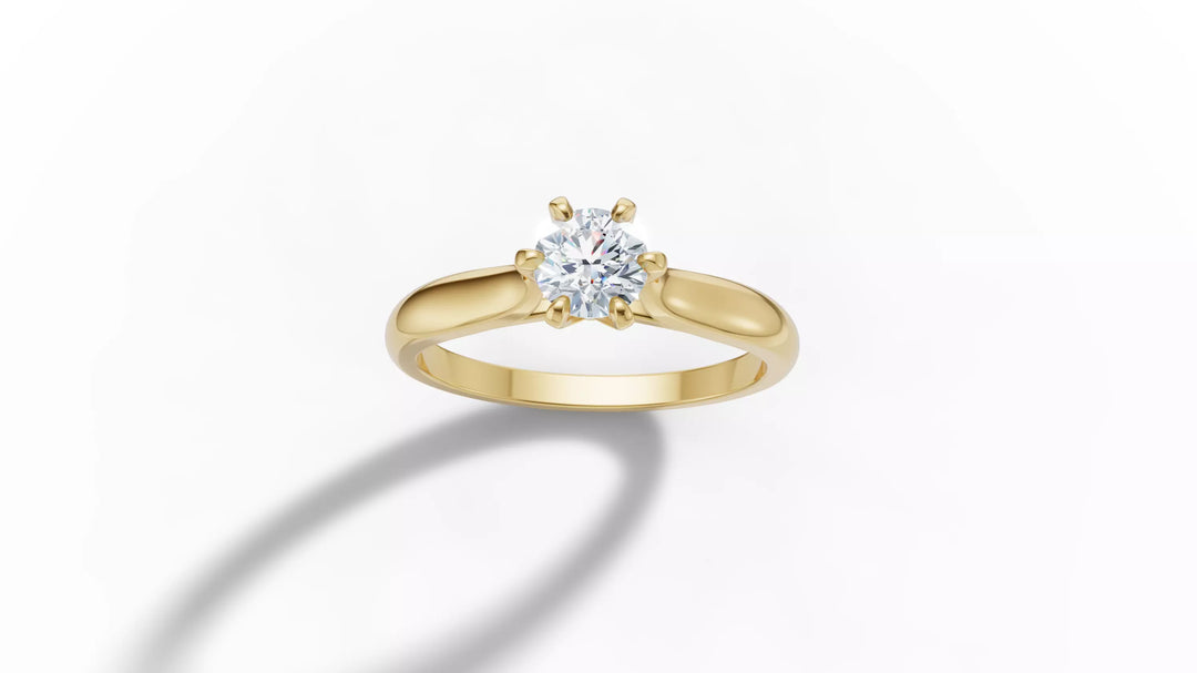 Maximus – годежен пръстен солитер с диамант 0.50 ct. в 14K жълто злато