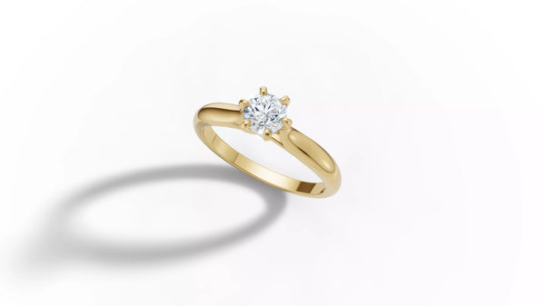 Maximus – годежен пръстен солитер с диамант 0.50 ct. в 14K жълто злато