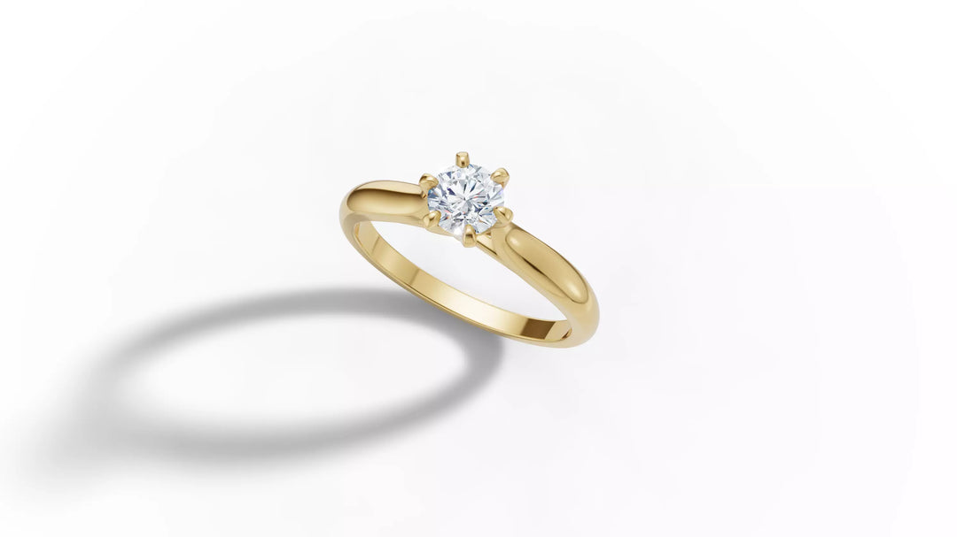 Maximus – годежен пръстен солитер с диамант 0.50 ct. в 14K жълто злато