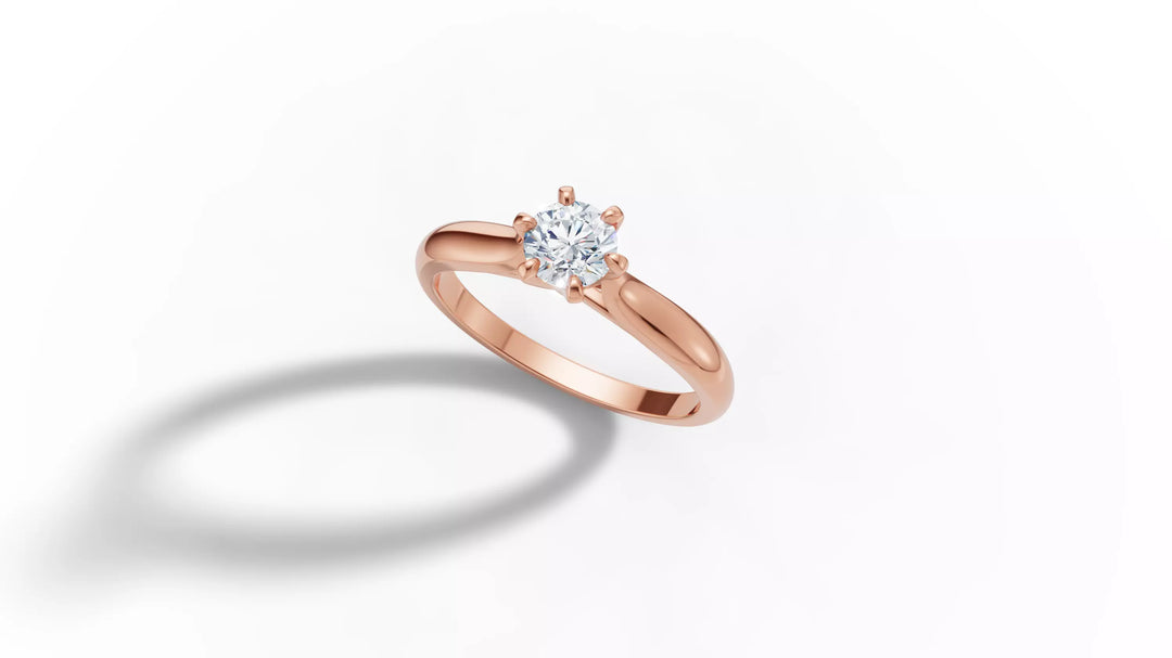 Maximus – годежен пръстен солитер с диамант 0.50 ct. в 14K розово злато