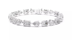 Avelisse – гривна с диаманти микс от шлифовки 15.40 ct от 14К бяло злато