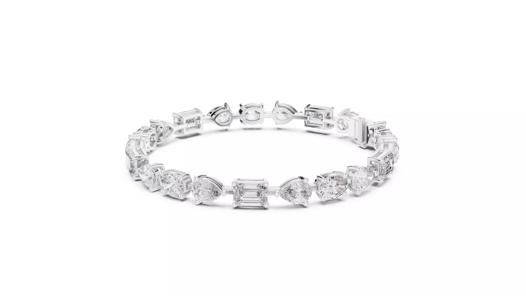 Avelisse – гривна с диаманти микс от шлифовки 15.40 ct от 14К бяло злато