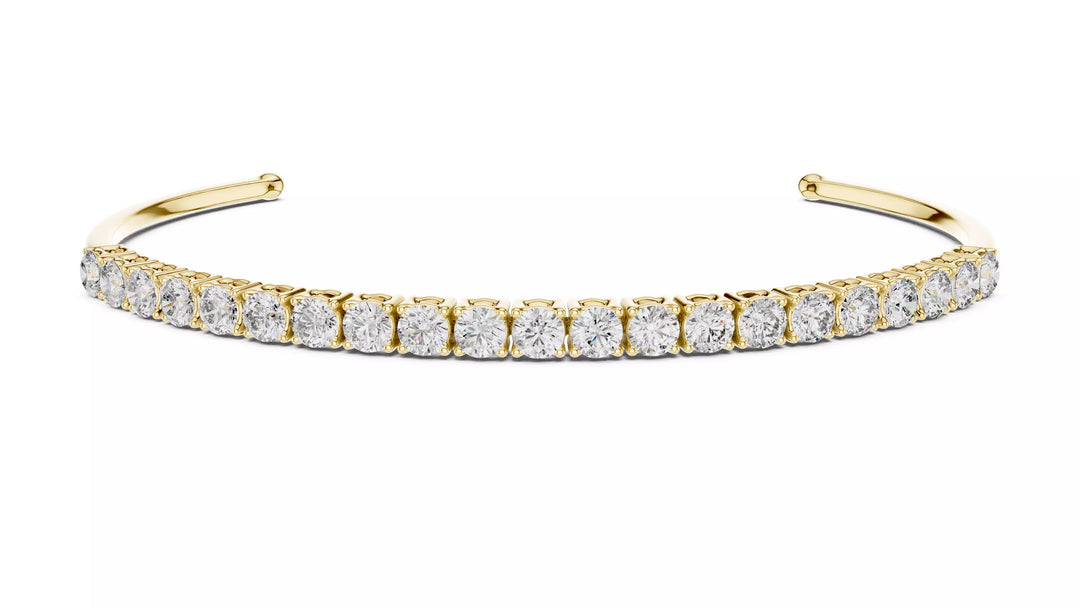 Célira – диамантена полу-тенис гривна от 14К жълто злато