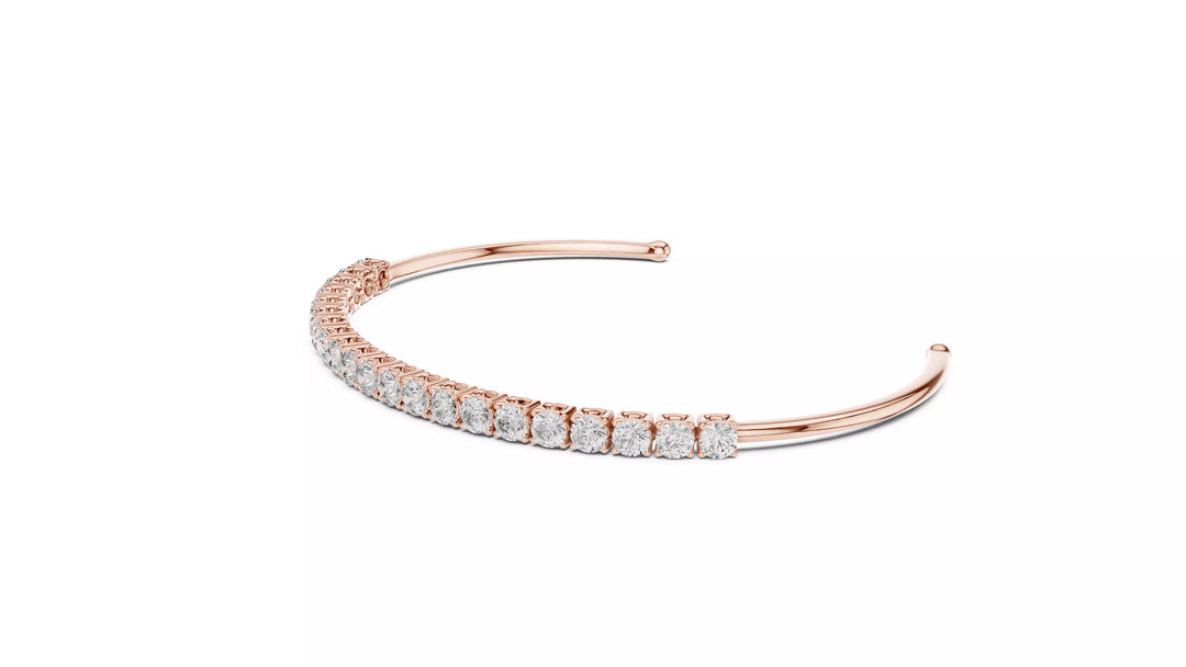 Célira – диамантена полу-тенис гривна от 14К розово злато