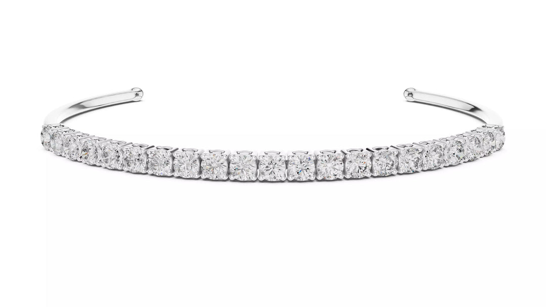 Célira – диамантена полу-тенис гривна от 14К бяло злато