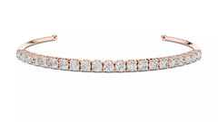 Célira – диамантена полу-тенис гривна от 14К розово злато