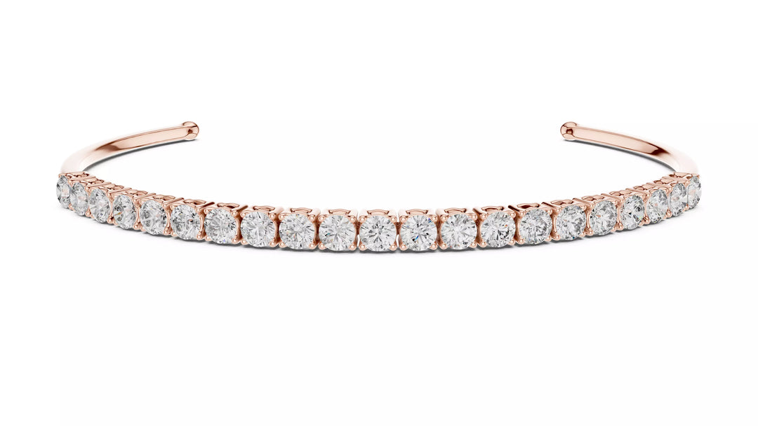 Célira – диамантена полу-тенис гривна от 14К розово злато