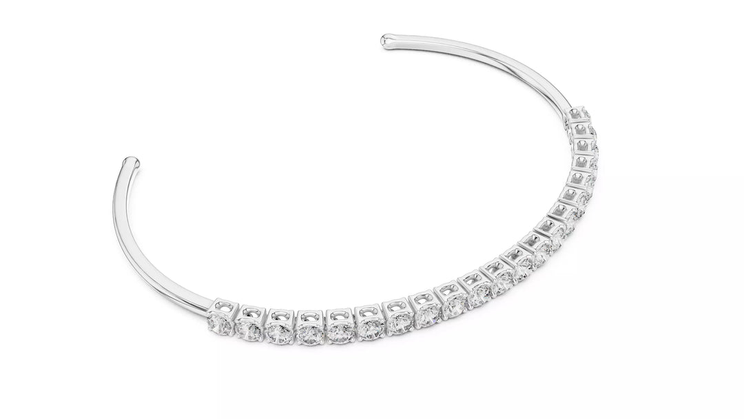 Célira – диамантена полу-тенис гривна от 14К бяло злато