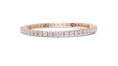 Valenza – Тенис гривна с диаманти 6.37 ct от 14К розово злато