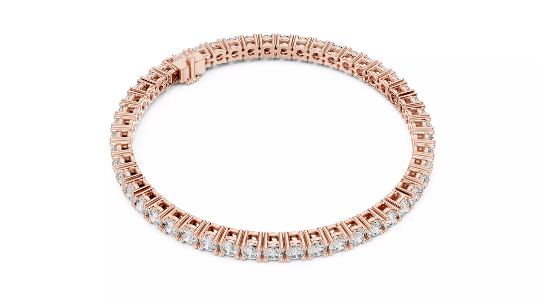 Valenza – Тенис гривна с диаманти 6.37 ct от 14К розово злато