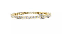 Valenza – Тенис гривна с диаманти 6.37 ct от 14К жълто злато