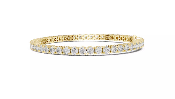 Valenza – Тенис гривна с диаманти 6.37 ct от 14К жълто злато