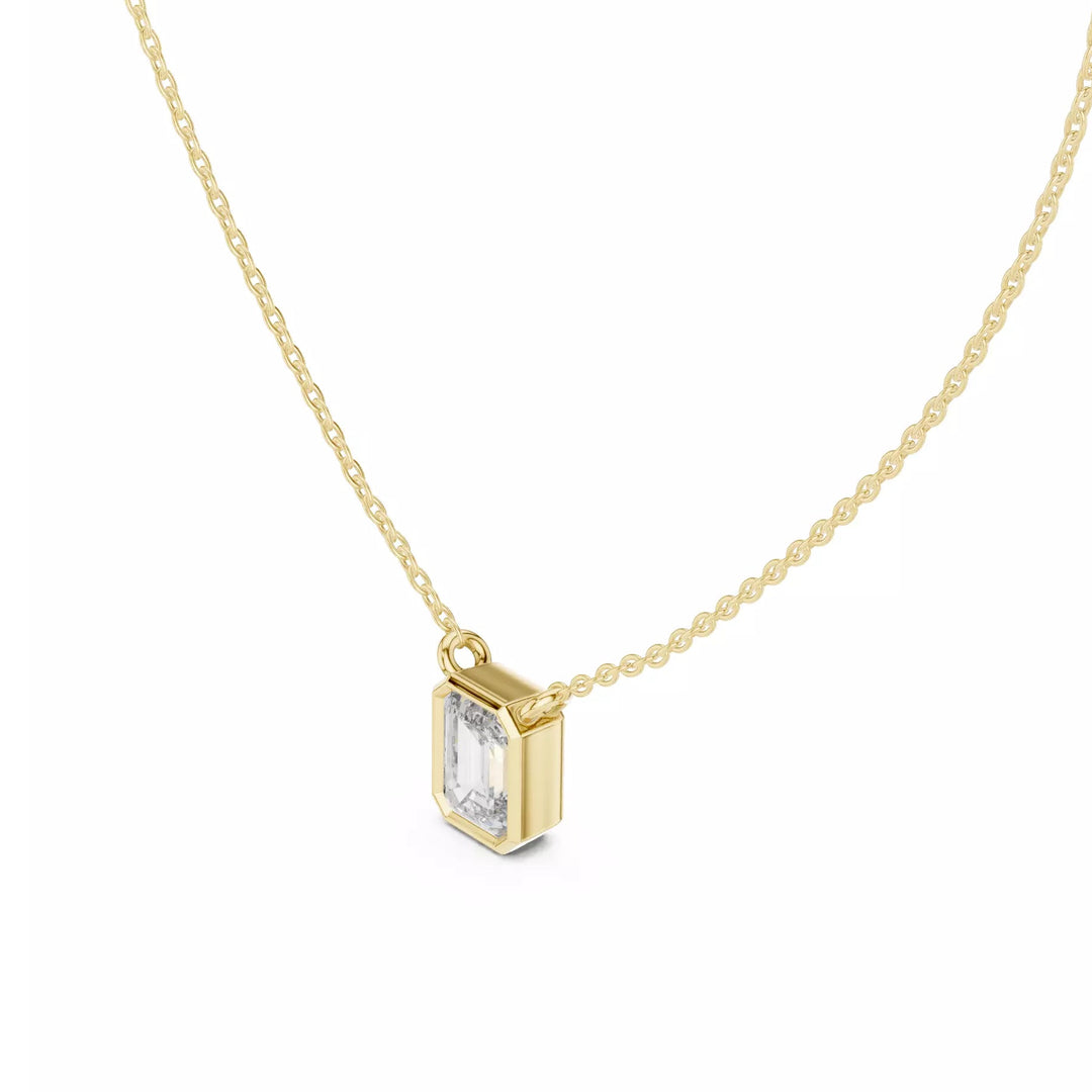 Aurex – колие с диамант форма Emerald 1.50 ct. от 14K жълто злато