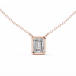 Заредете изображението в галерията: Aurex – колие с диамант форма Emerald 1.50 ct. от 14K розово злато
