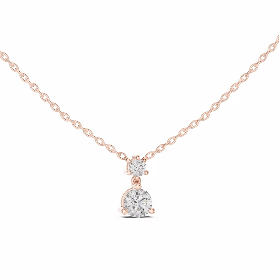 Lumora – колие с диаманти от 14K розово злато