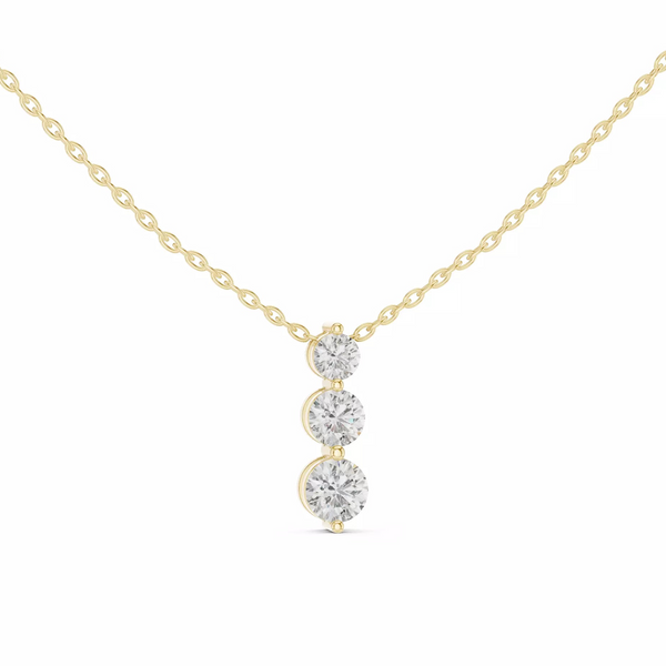 Orlina – колие с диаманти общ карат 1.11 ct от 14K жълто злато