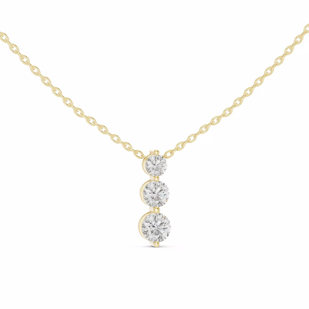 Orlina – колие с диаманти общ карат 1.11 ct от 14K жълто злато