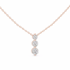 Orlina – колие с диаманти общ карат 1.11 ct от 14K розово злато