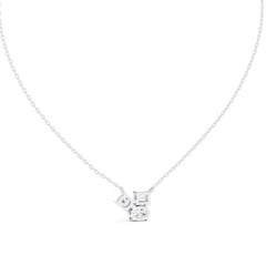 Trilume – колие с диаманти микс шлифовки Oval Emerald Cushion от 14K бяло злато