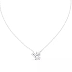 Заредете изображението в галерията: Trilume – колие с диаманти микс шлифовки Oval Emerald Cushion от 14K бяло злато
