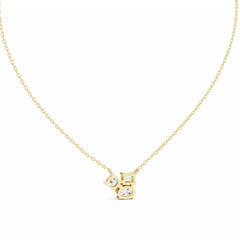 Trilume – колие с диаманти микс шлифовки Oval Emerald Cushion от 14K жълто злато