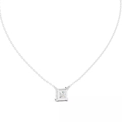 Vireon – колие с 2 ct Princess диамант от 14K бяло злато
