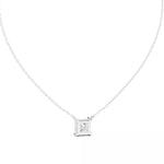 Заредете изображението в галерията: Vireon – колие с 2 ct Princess диамант от 14K бяло злато
