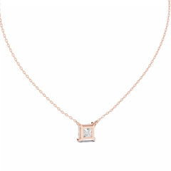 Vireon – колие с 2 ct Princess диамант от 14K розово злато