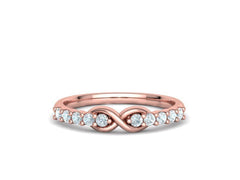 Eternelle – комплект колие и пръстен с диаманти от 14K розово злато