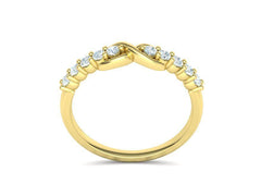 Eternelle – комплект колие и пръстен с диаманти от 14K жълто злато