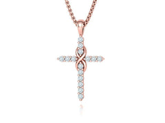 Eternelle – комплект колие и пръстен с диаманти от 14K розово злато