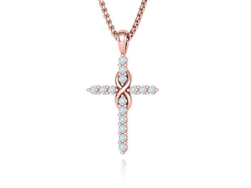 Eternelle – комплект колие и пръстен с диаманти от 14K розово злато
