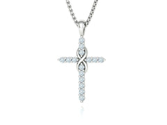 Eternelle – комплект колие и пръстен с диаманти от 14K бяло злато