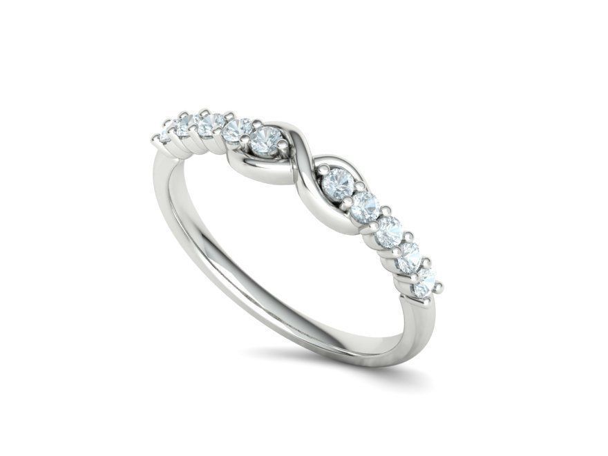 Eternelle – комплект колие и пръстен с диаманти от 14K бяло злато