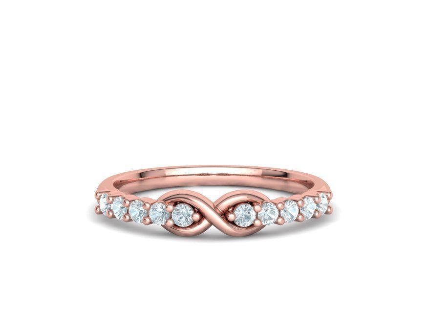 Eternelle – комплект колие и пръстен с диаманти от 14K розово злато