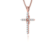 Eternelle – комплект колие и пръстен с диаманти от 14K розово злато