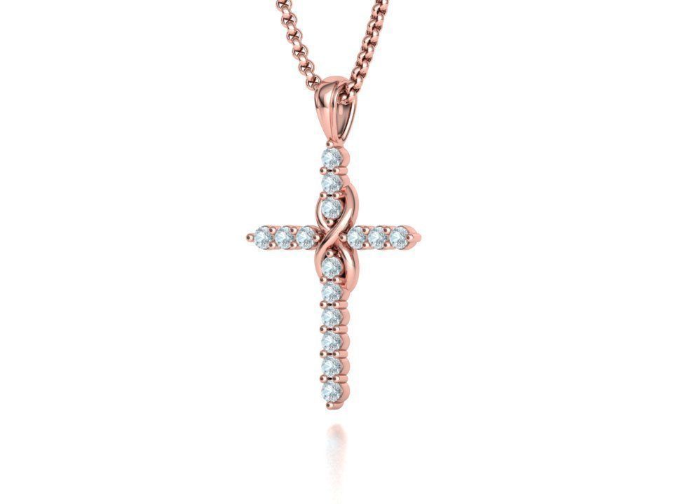 Eternelle – комплект колие и пръстен с диаманти от 14K розово злато