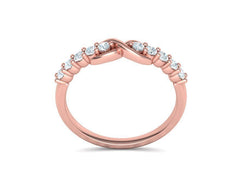 Eternelle – комплект колие и пръстен с диаманти от 14K розово злато