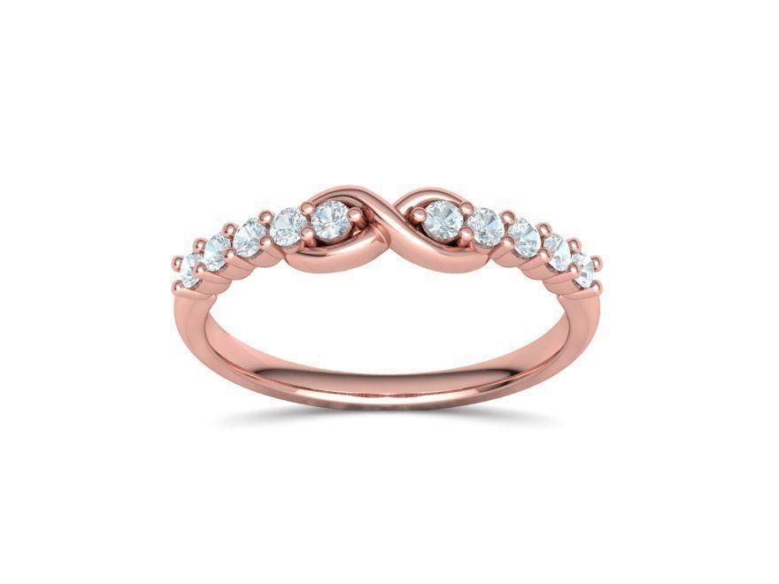 Eternelle – комплект колие и пръстен с диаманти от 14K розово злато