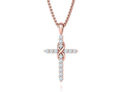 Eternelle – комплект колие и пръстен с диаманти от 14K розово злато