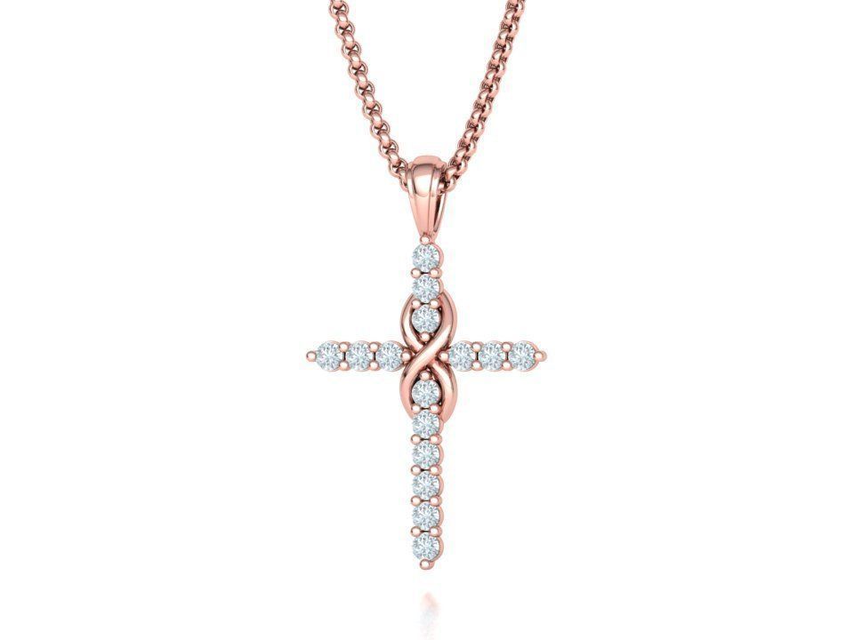 Eternelle – комплект колие и пръстен с диаманти от 14K розово злато