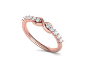 Eternelle – комплект колие и пръстен с диаманти от 14K розово злато
