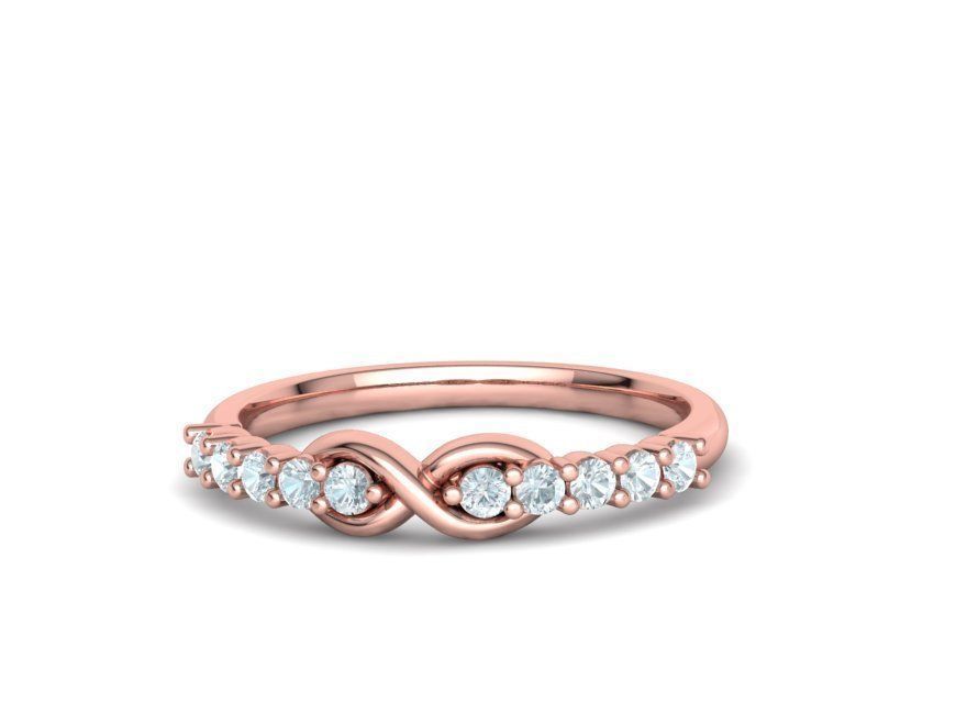 Eternelle – комплект колие и пръстен с диаманти от 14K розово злато