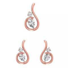 Meliora – комплект висулка и обеци с диаманти 2.78 ct. от 14К розово злато