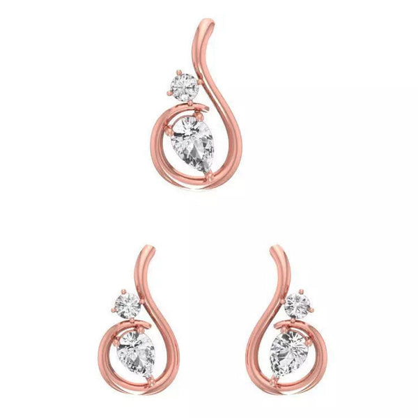 Meliora – комплект висулка и обеци с диаманти 2.78 ct. от 14К розово злато
