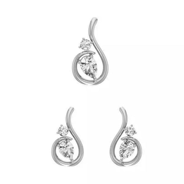 Meliora – комплект висулка и обеци с диаманти 2.78 ct. от 14К бяло злато