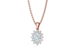 Solenne –комплект висулка и обеци с диаманти 4.60 ct. от 14К розово злато