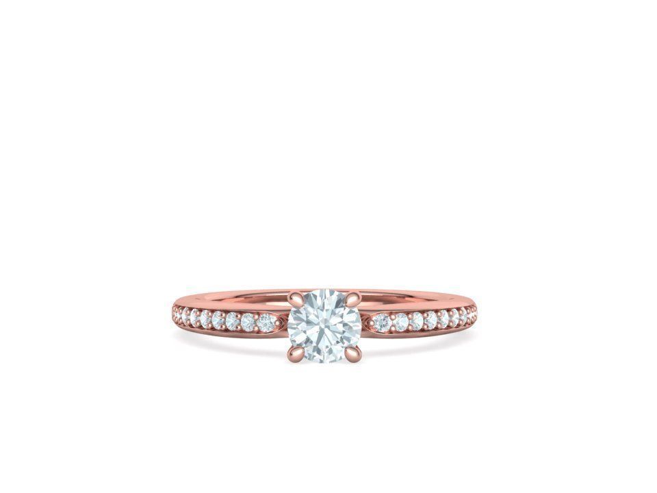 Naya Accent – годежен пръстен с диамант 0.50 ct и странични диаманти в 14K розово злато