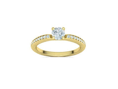 Naya Accent – годежен пръстен с диамант 0.50 ct и странични диаманти в 14K жълто злато