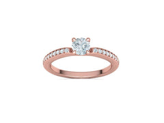Naya Accent – годежен пръстен с диамант 0.50 ct и странични диаманти в 14K розово злато